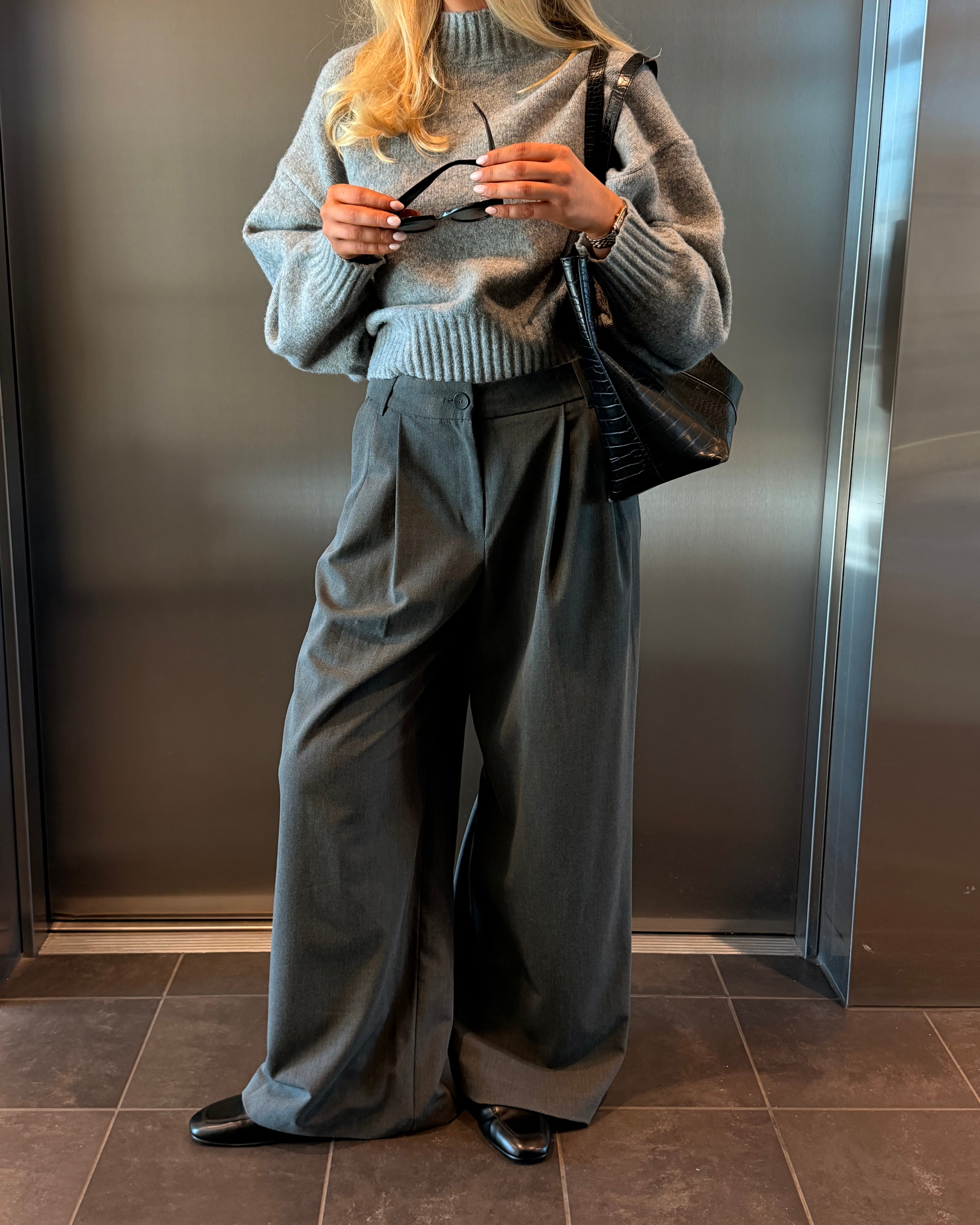 VMSTELLA Trousers - Dark Grey Melange